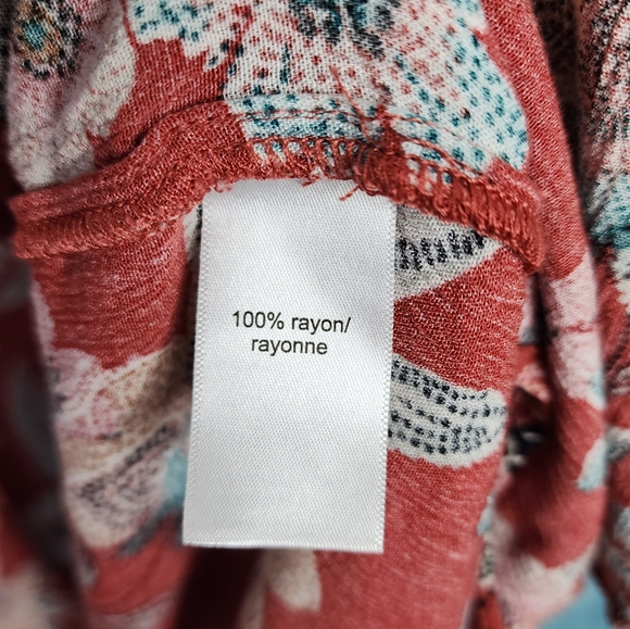 Maurice's Floral Open Front Short Flutter Sleeve Cardigan Women's 1X - Picture 15 of 16